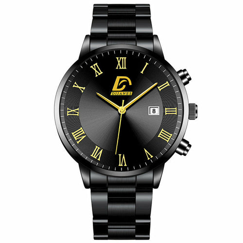 Montre Homme Business Acier Inoxydable — Calendrier & Style Élégant