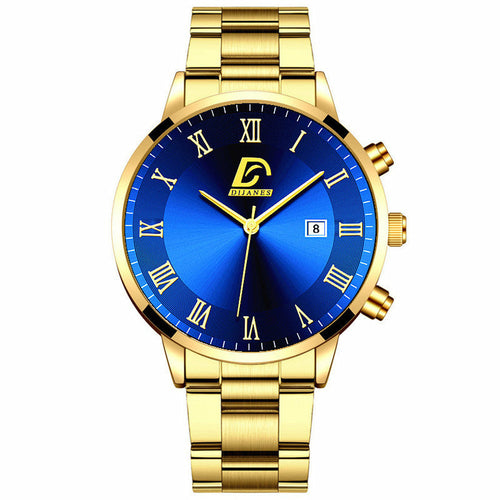Montre Homme Business Acier Inoxydable — Calendrier & Style Élégant