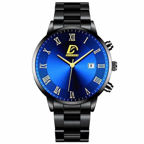 Montre Homme Business Acier Inoxydable — Calendrier & Style Élégant