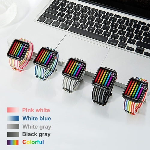 Rainbow Nylon Apple Watch Band